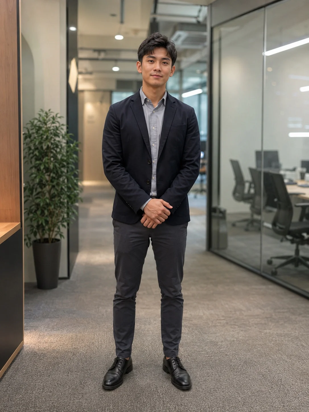 办公室自信站姿示范