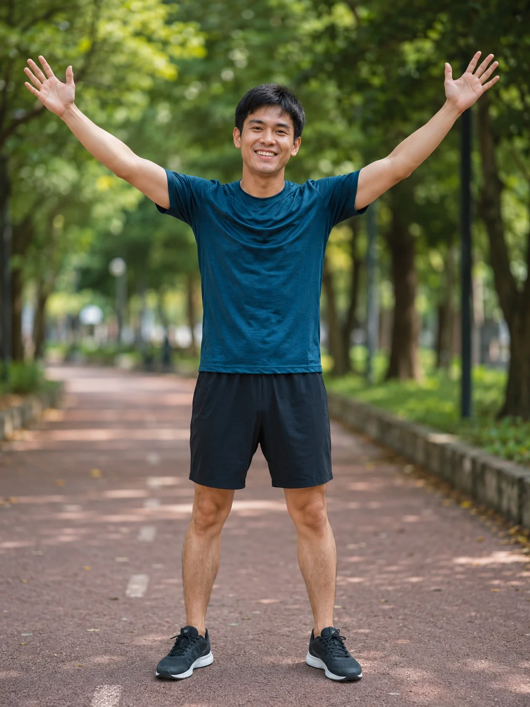 冲线庆祝姿势示范